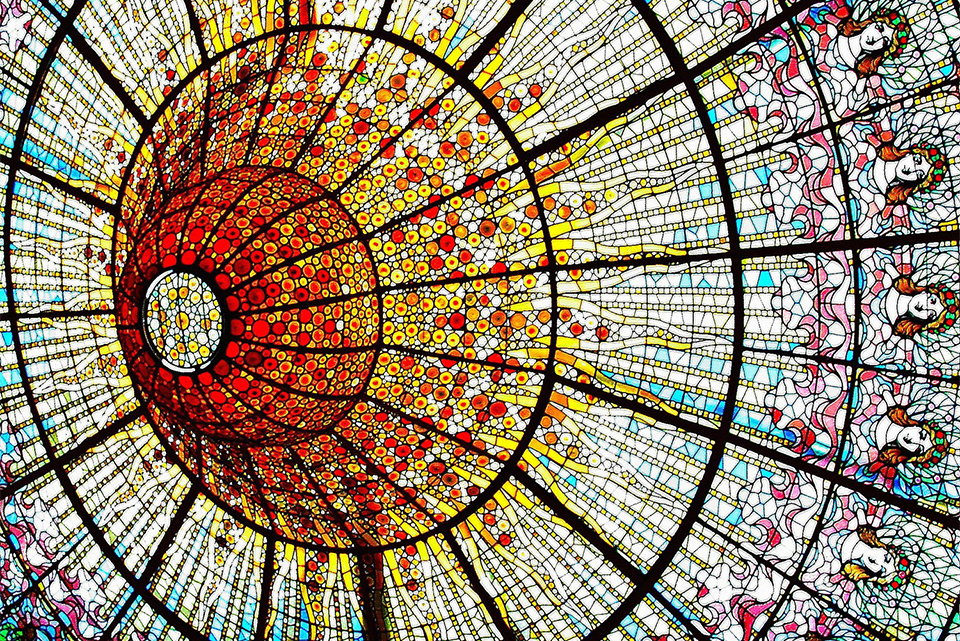 The Palau de la Música Catalana concert hall in Barcelona,
        Catalonia, Spain